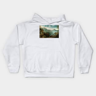 Landscape with the flight into Egypt - Pieter Bruegel the Elder Kids Hoodie